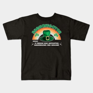 Shenanigator Definition Shenanigans St Patrick's Day Funny Kids T-Shirt